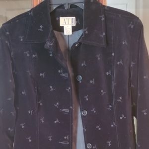 Ann Taylor Black Cotton Denim jacket size small